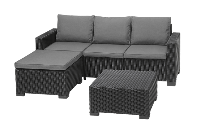 California 3-Sitzer Sofa Lounge - Grau